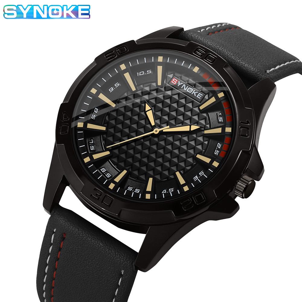 SYNOKE Retro Men s Quartz Watch, Alloy Case, Leather Strap - Fashion Sport Wristwatch, Ideal Student Gift