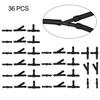 36pcs Hose Connector Black Fittings Joiner Nozzle Pipe Plastic
