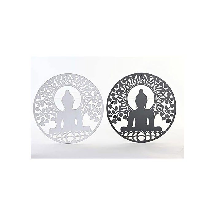 Décoration murale en métal - DKD Home Decor - Blanc et noir - 40x1x40 cm - Métal - Originalité