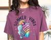 Summer Vibes Tshirt, Spooky Summer Skeleton Tshirt, Pastel Goth Tropical Drink Tshirt, Summer Vacation Tshirt, Trendy Tshirt, Comfort Colors
