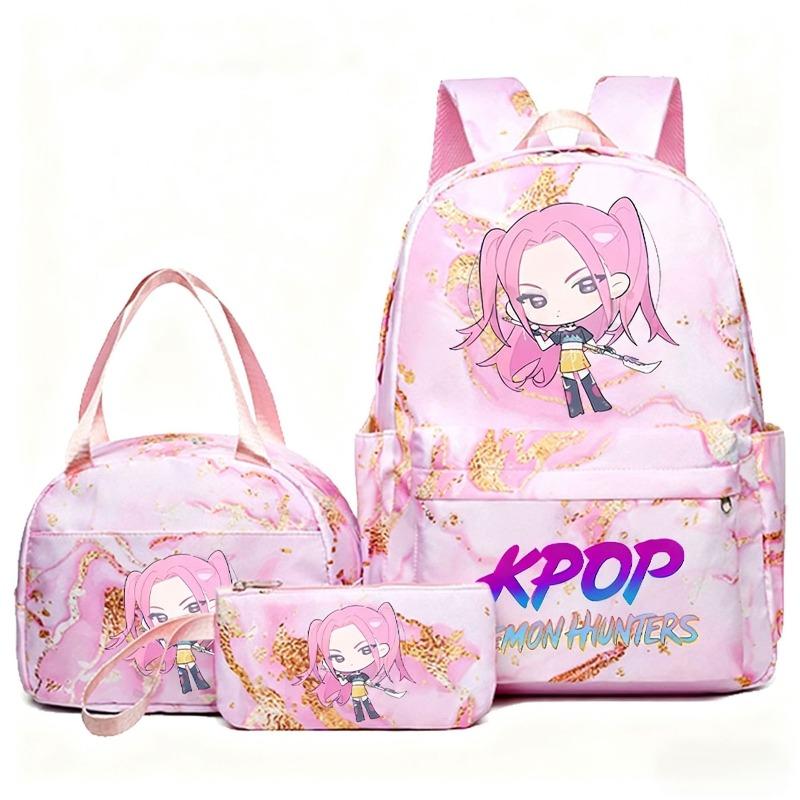 Korean drama demon hunter backpack lunch bag pencil case set student anime time book pencil box lunch bag