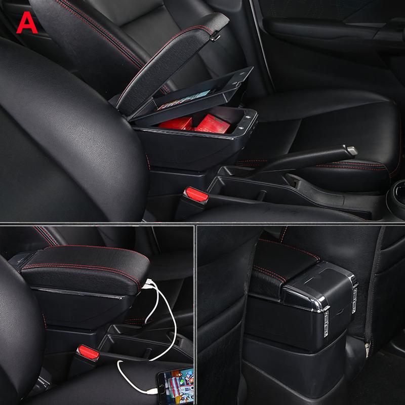 Für Dacia Spring Armlehnenbox Für Renault K-ZE Auto Armlehnenbox Mittlere Aufbewahrungsbox Interne Nachrüstung PU-Leder Auto Zubehör