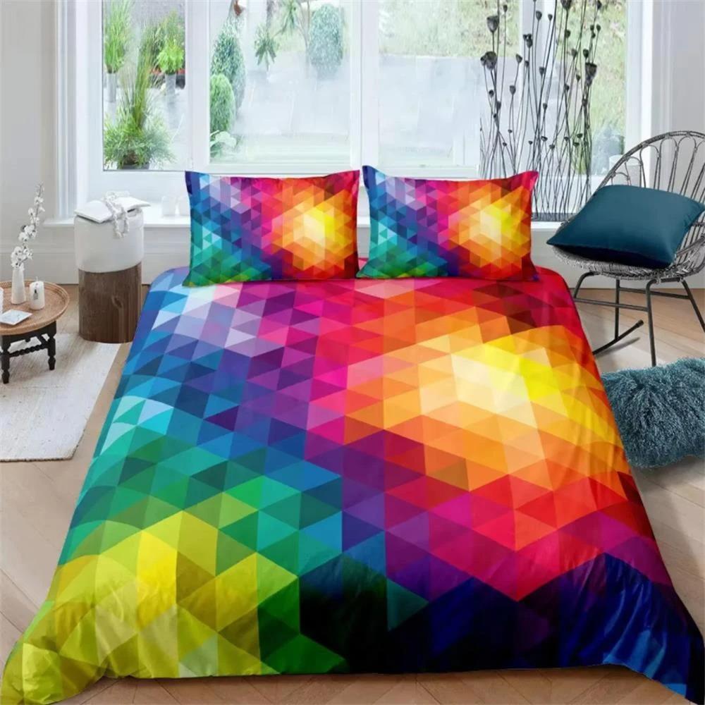 Red Glowing Bedding Set 3D Duvet Cover Set Single Double Twin Full Size Teens Adults Bedclothes Soft Polyester Bed Linen
