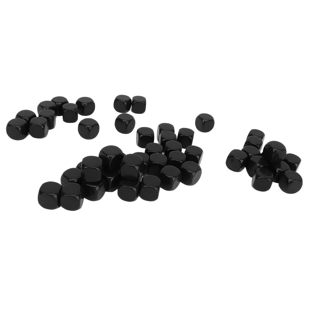 50PCS Blank Six Sided Dice Round Corner Plastic 0.6in Dice Cubes for Board Games DIY Sticker Math Teaching Party