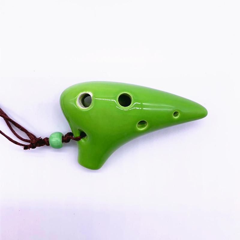 Mini 6 Holes Alto Tone C Necklace Ocarina Ceramic Black Pottery Flute Instrument With Hang Rope 7 Colours Optional