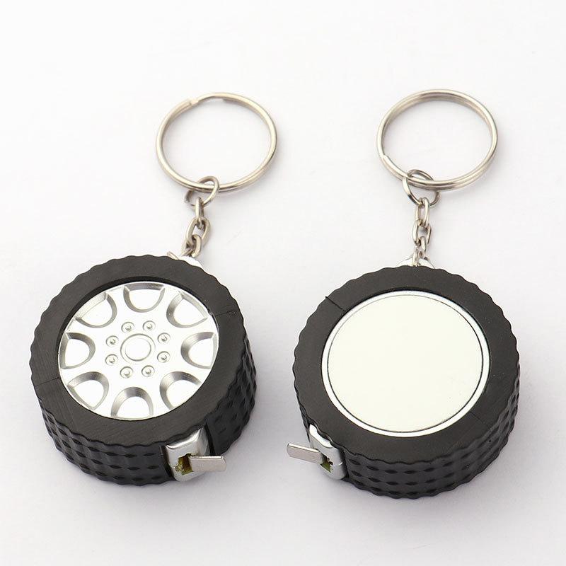 1M Tire-Type Mini Measuring Tape Gift Ruler Meter Imperial Keychain Measuring Tape Keychain