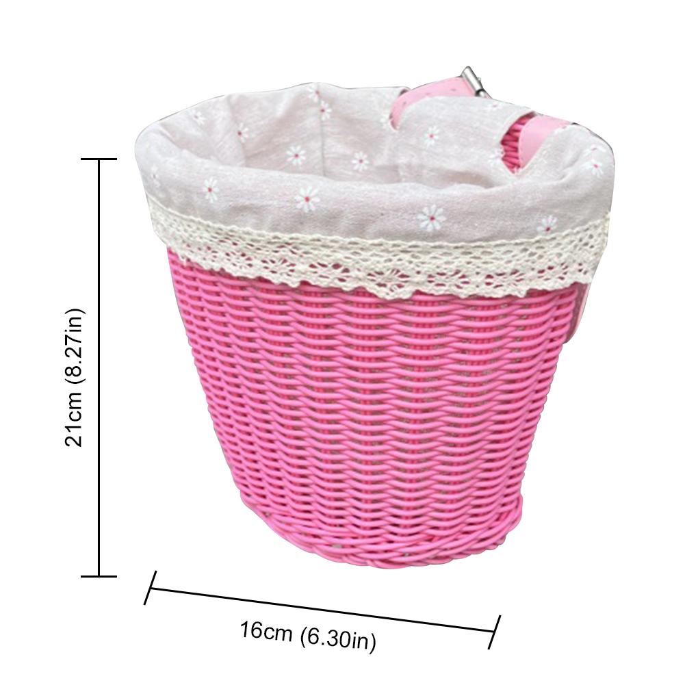 Bicycle Basket Rattan Wicker Bike Front Basket for Small Dogs Cats Pet Carrier Bag Waterproof for Camping Cycling Accessories