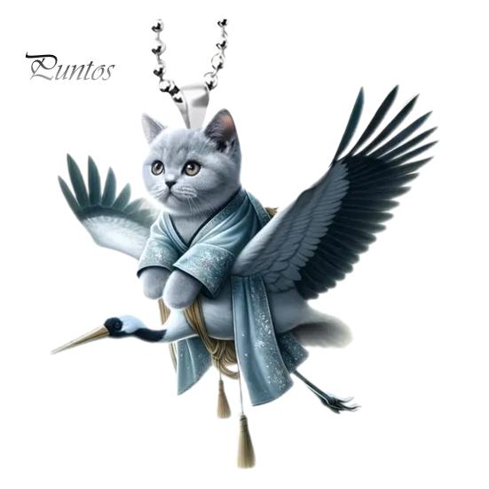 

Рождественский акриловый кулон в виде кошки на автомобиль с ремешком на шнурке, милый брелок для ключей на рюкзак, подвесное украшение для зеркала автомобиля A