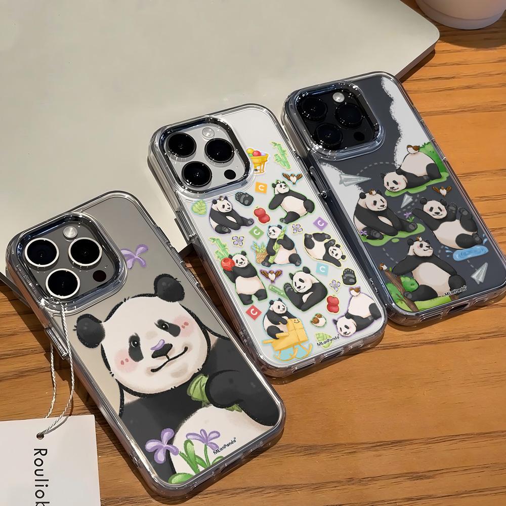 Cute Panda Cartoon New Phone Case For Samsung Galaxy S25 S24 S23 S22 S21 S20 Note20 FE Ultra Edge Plus 4G 5G Transparent Cover