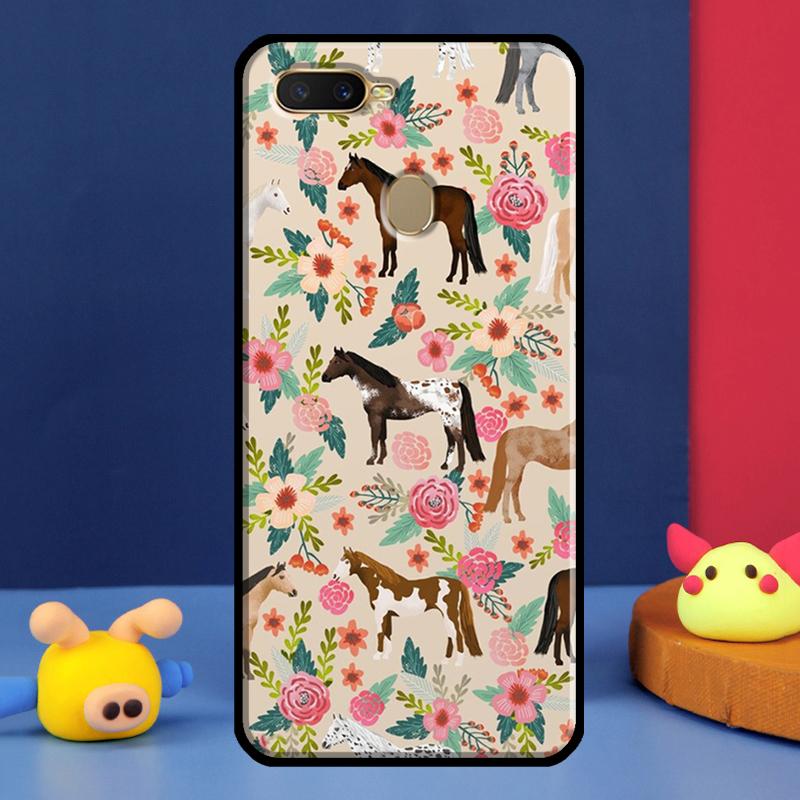 Horses Pattern Collage Case For Oppo A91 A5 A9 A16 A76 A96 A58 A78 A98 A52 A72 A74 A94 A54 S A57 A77 A15 A17 Cover