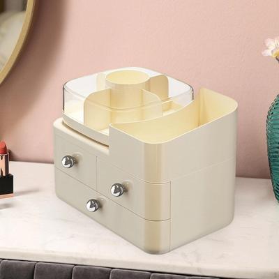 360° Rotating Desk Organizer Desktop Makeup Organization Cosmetic Storage Box Pen Holder