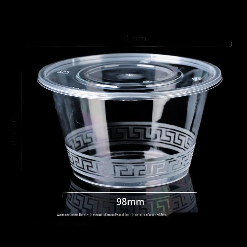Ronghe Disposable Round Plastic Food Containers with Lids, 1000ml (300 Sets)