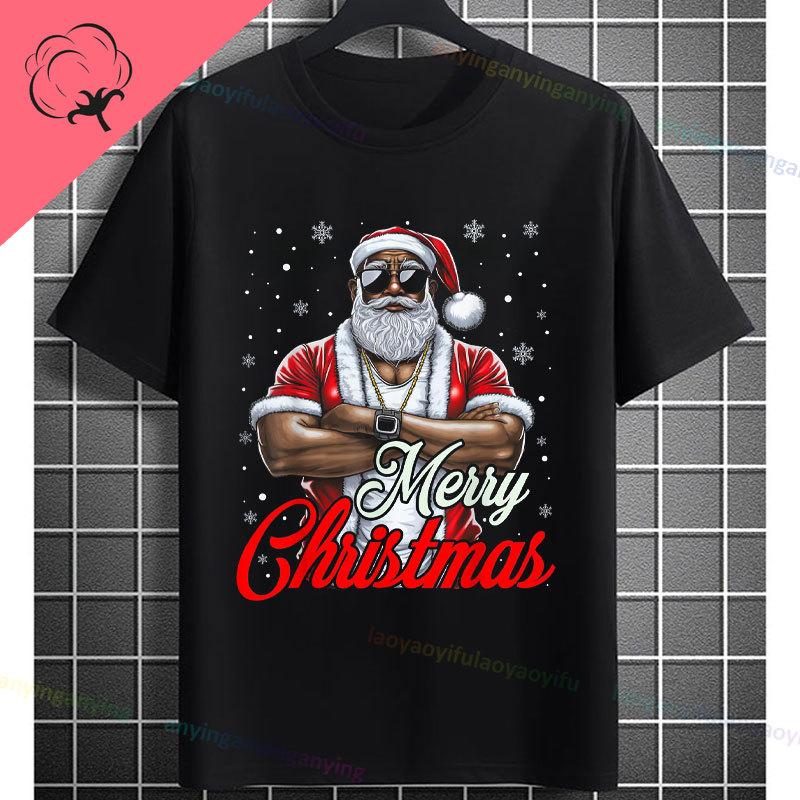 Funny Muscular Santa Christmas Gym Graphic Tshirt Casual Sports Humor Style Pure Cotton Shortsleeve Tshirt Outdoor Clothing