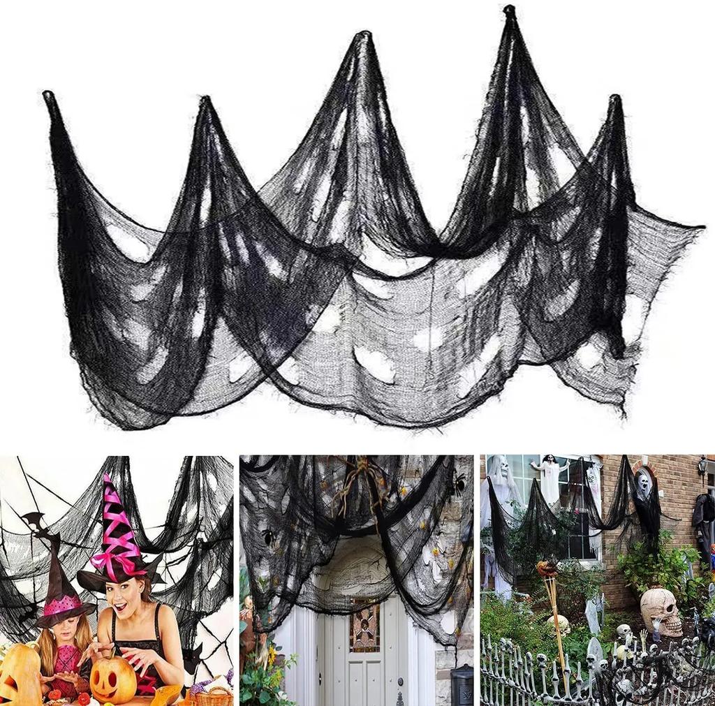 Halloween Gauze Black Spaghetti Color Ghost Festival Decoration Halloween Party Home Scene Decoration Horror House Horror Props