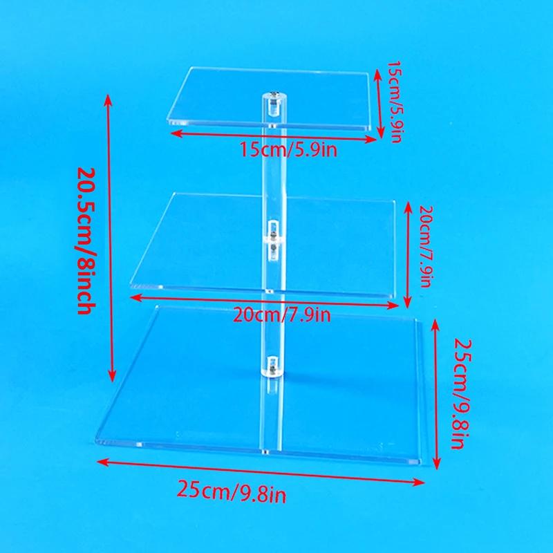 3-х и 4-х ярусная акриловая подставка для свадебного торта Кристальная полка для кексов Держатель для кексов Тарелка Декоративные стойки для дня рождения