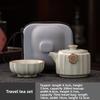 Portable Ru Kiln Travel Tea Set Ceramic Plum Blossom Fast Cup 1 Pot 1 Cup for Outdoor Office Camping Solo Use Gift