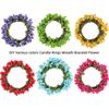 72Pcs Cherry Artificial Flower Heads Home Room Decoration Christmas Bouquet New Year 2025 Party Craft Flower Wreath Gift Accesso
