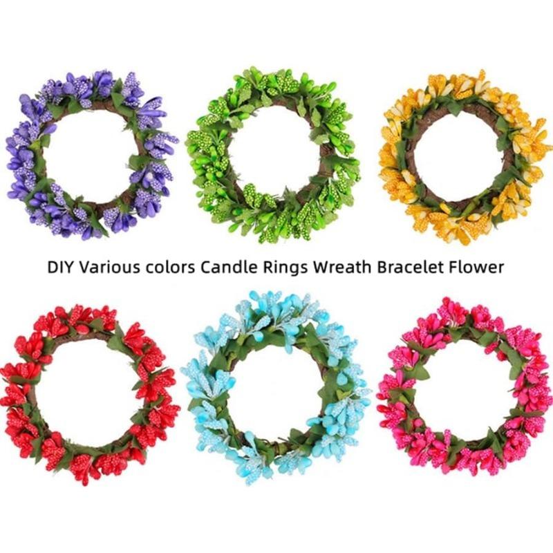 72Pcs Cherry Artificial Flower Heads Home Room Decoration Christmas Bouquet New Year 2025 Party Craft Flower Wreath Gift Accesso