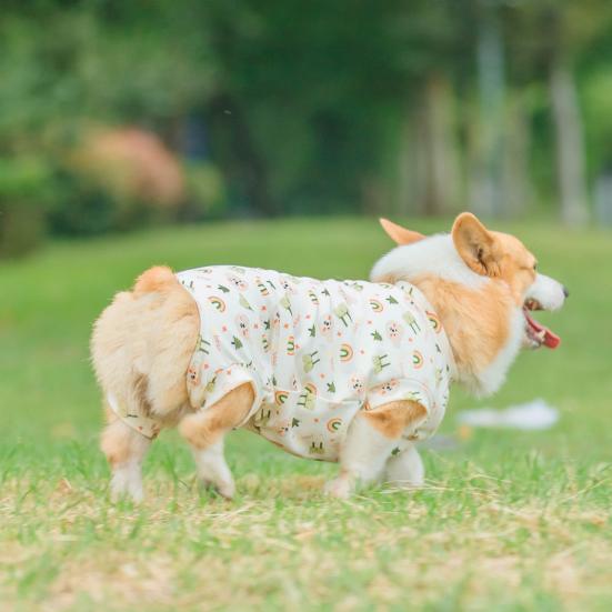 Haine pentru animale de companie Model de desene animate Salopetă pentru animale de companie Respirabilă Confortabilă din bumbac moale Pulover pentru câini Articole pentru animale de companie