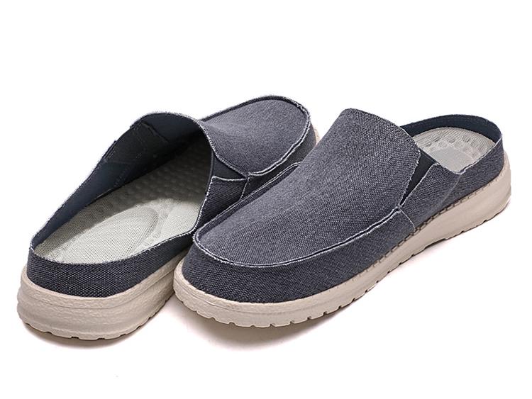 Men's Large Size Lightweight Canvas Slip-On Shoes - Breathable & Casual