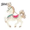 Shiny Enamel Horse Brooch Cute Rhinestone Lapel Pin Alloy Animal