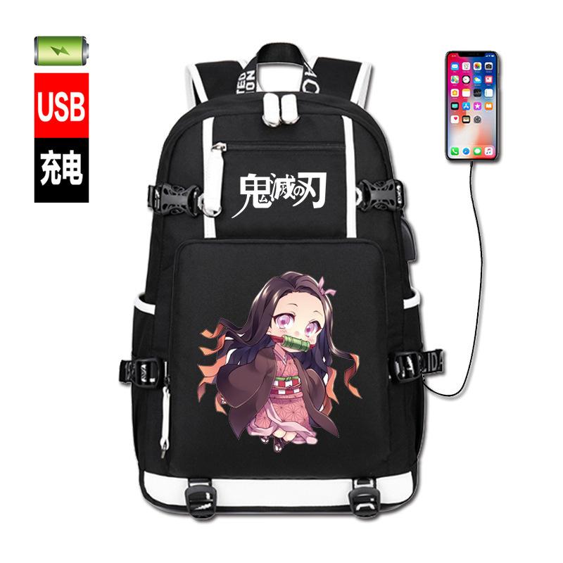 Ghost Annihilation Blade School Bag Male Tanjiro You Bean Junior High School High School College Student Animation Peripheral Backpack Luminous