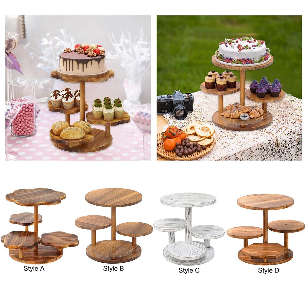 Hölzerner Dessertständer Rustikale Cupcake-Auslage für Gewürzgläser Hochzeit Kosmetik