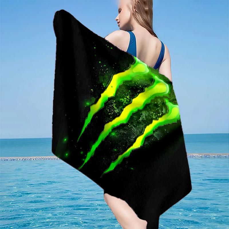 Monster Energy Microfiber Beach Towel, Soft And Absorbent, Quick-Dry, Ideal for Summer Travel, Beach Essential, Swimming Pool Gifts