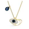 Symbolica Devil's Eye Pattern Hollow Pendant Crystal Necklace Women's Gold 5692178