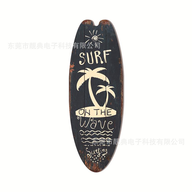 Summer Beach Ocean Themed Casual Decor Surfboard Wooden Bar Home Walls Vintage Decorated Wooden Boards