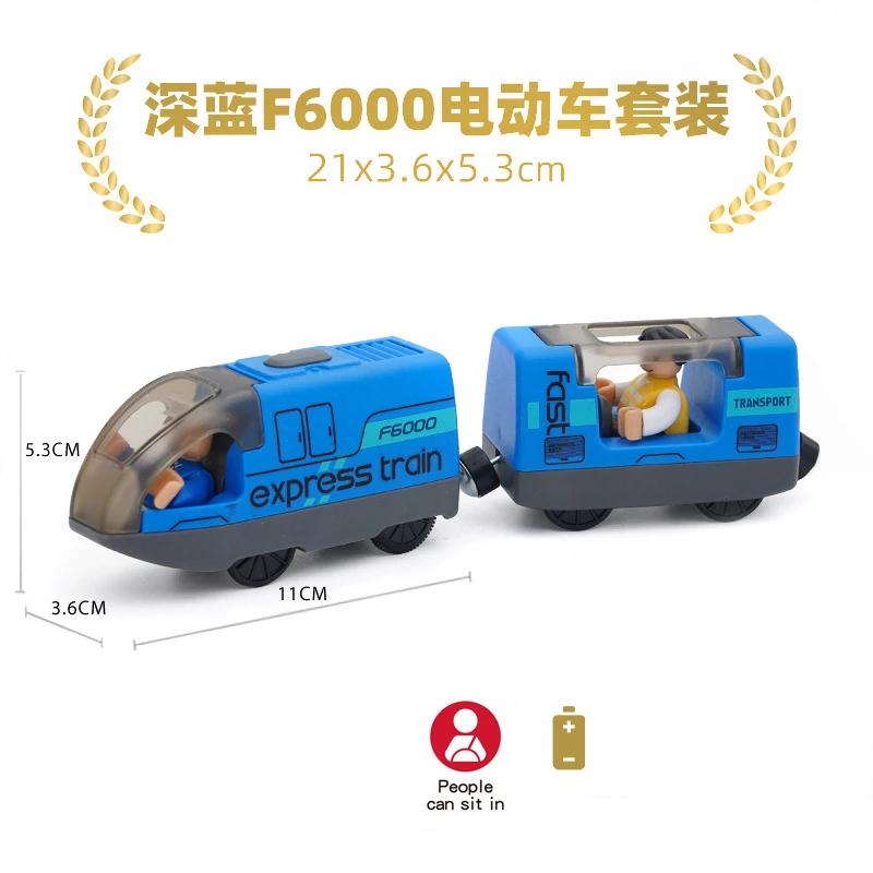 Battery Operated Locomotive Electric Train Set Diecast Magnetic Locomotive Slot Toy Fit For Wooden Rail Track Toys Kids Gift W02