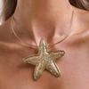 Silver Starfish Pendant Metal Choker Bohemian Flower Necklace Fashion Gold Jewelry Women