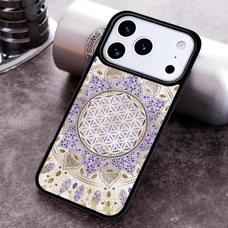 Flower Of Life In Lotus Pastel Golds Phone Case for iPhone 17 16 15 Pro Max Air 14 13 12 11 Plus Shockproof Cover