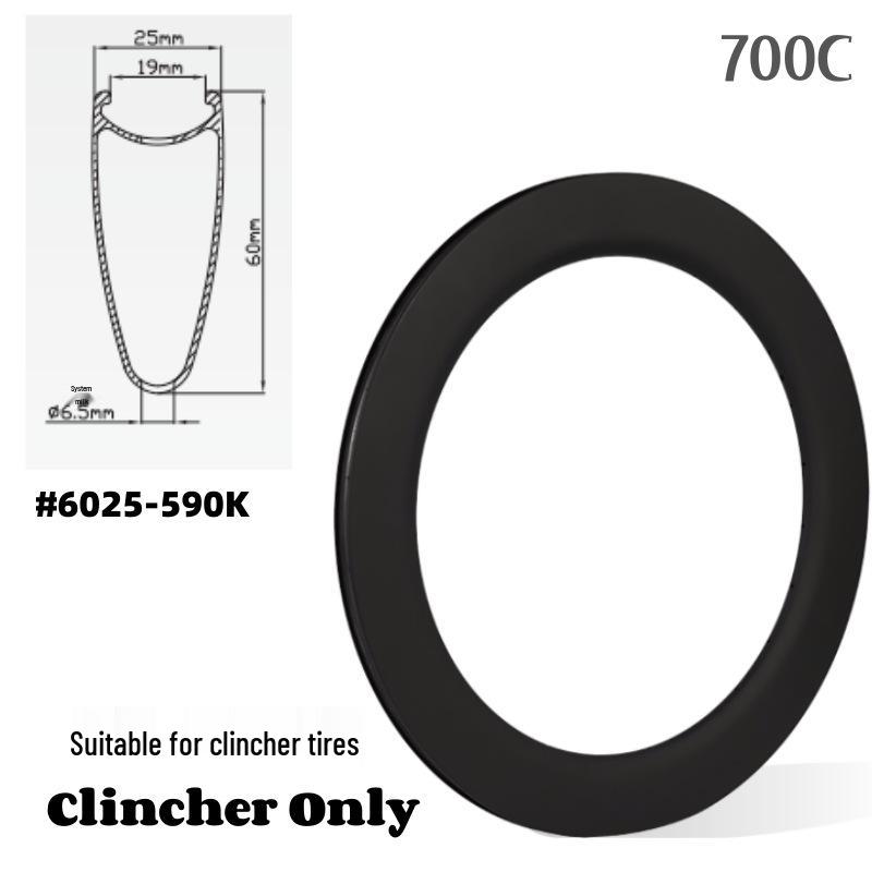 700C Ultra-Light Carbon Fiber Road Bike Wheelset with High Profile and Disc Brake Compatibility