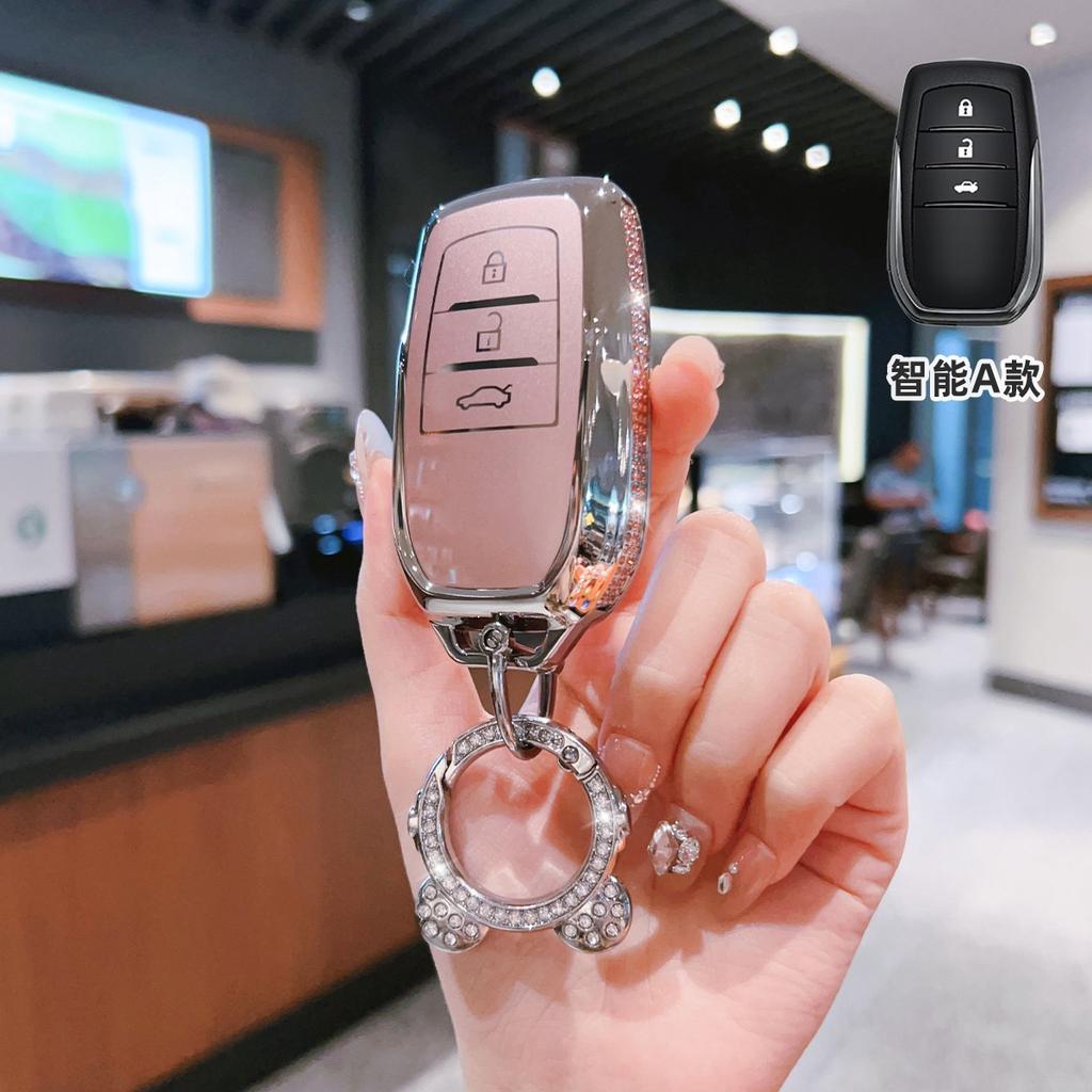 Car Remote Key Case Cover Protect Shell Fob For Toyota Corolla Cross Yaris Prius Hilux Land Cruiser Prado Crown Tlk Camry Lc200