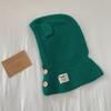 Boys Girls Bear Ear Knit Hats Soft Warm One Piece Scarf Cap Lovely Baby Hooded Hat  Toddler