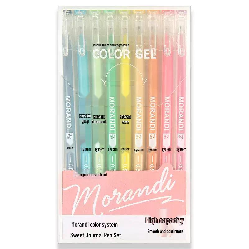 Blaues Frucht-Tagebuch-Stifteset: Gel-, Highlight-, Doodle- & Fluoreszenz-Markerstifte zum Zeichnen & Ausmalen, Große Kapazität