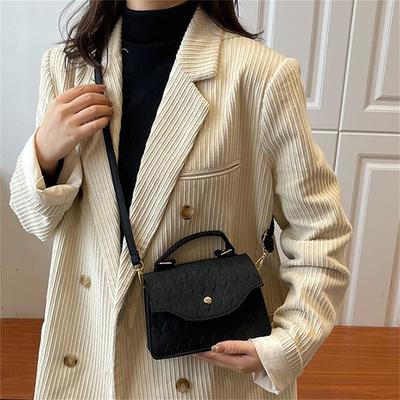 Trendy Square Felt Crossbody Bag Women Underarm Bag Solid Color Casual Handbags