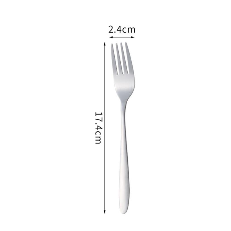 Stainless Steel Spoon Long Handle Coffee Spoon Ice Cream Stirring Spoon Meal Tableware Spoon Household Dinner Spoon Fruit Fork