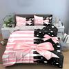 Pink Bows, Stripes, Dots. Bedding Sets Duvet Cover Sets Duvet Covers Pillowcases(1 * Duvet Cover 2 * Pillowcases, Without Duvet Insert)
