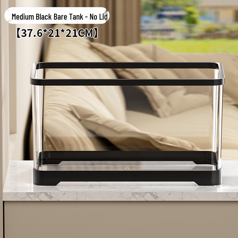 Premium Turtle Tank with Ecological Design, Sunning and Climbing Platforms, Desktop-Friendly with Lid, Also Suitable for Goldfish