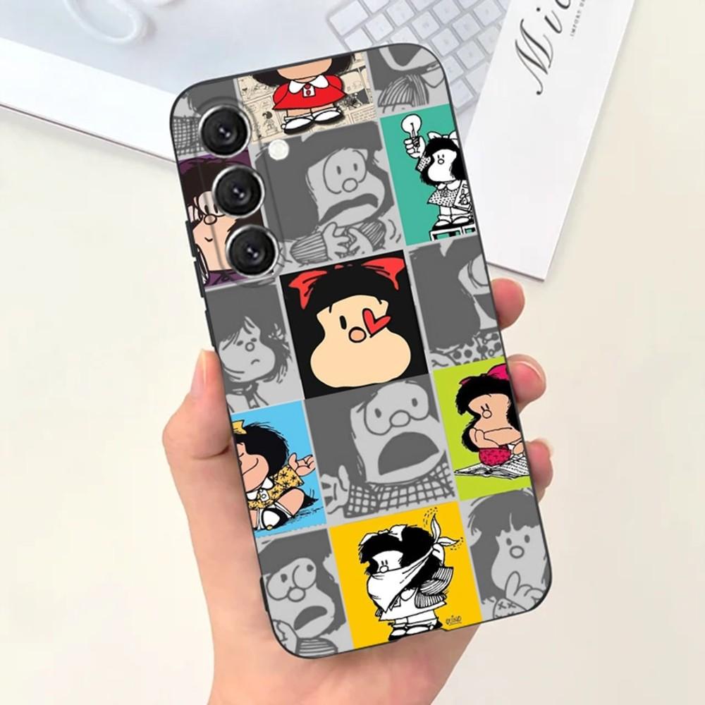 Anime M-Mafalda Phone Case For Samsung S25,S24,S21,S22,S23,S30,Ultra,S20,Plus,Fe,Lite,Note,10,9,5G Black Cover