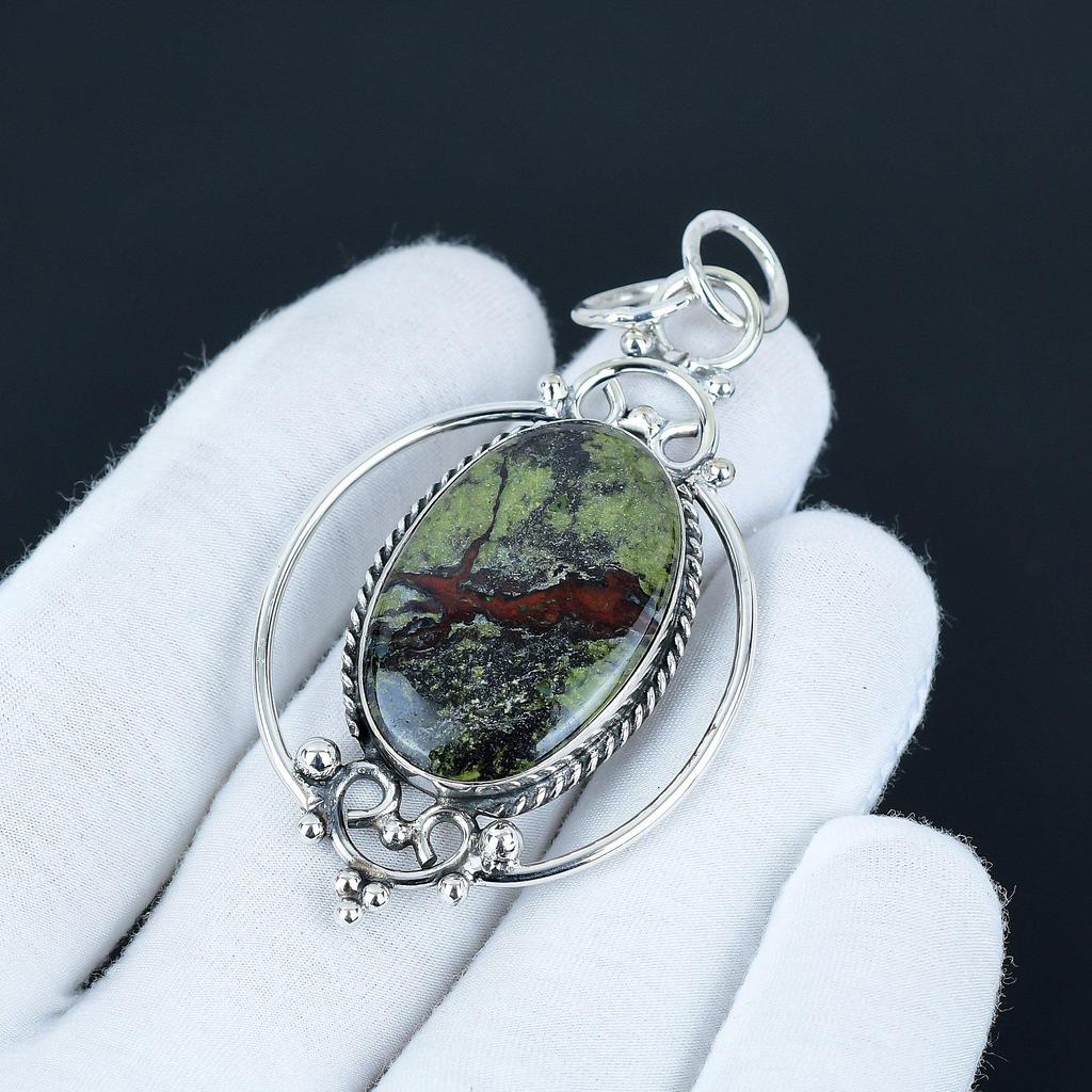 Dragon Blood Jasper Pendant, 925 Sterling Silver Handmade Jewelry, Silver Pendant, Party Wear Jewelry For Women's, Pendant Halloween Jewelry