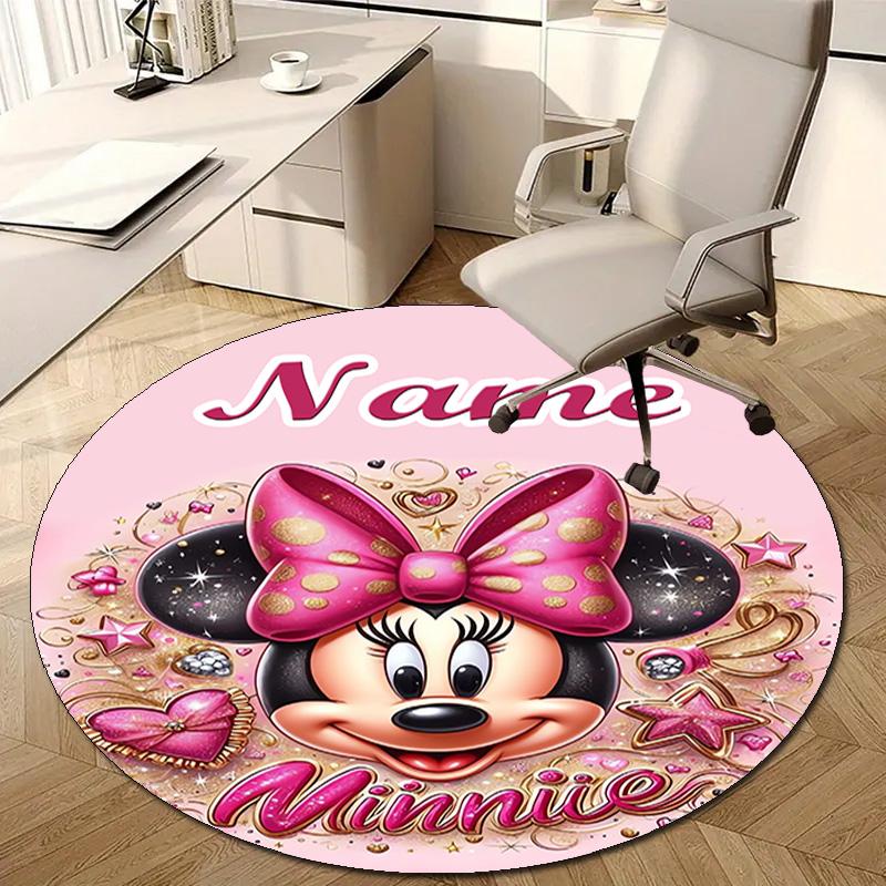 Personalized M-Minnie Round Chair Office Rug - Perfect for Mat, Office Chair & More - Ideal Gift for Birthdays and Holidays