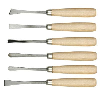 Woodcarving Chisels with Wooden Handle, Set of 6, 25700 VOREL
