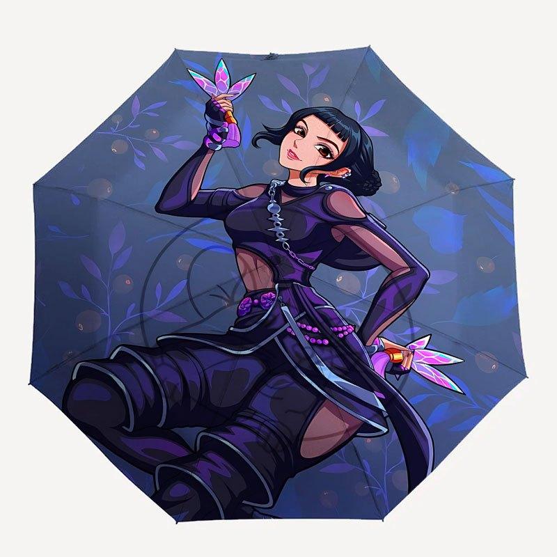 

1pc K-POP hunter X Automatic Opening/Closing Umbrella with Convenient Three-Fold Design, 8 Iron Ribs - for Outdoor Daily UseA54