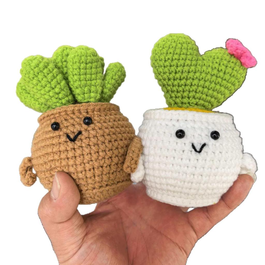 Tulip Cactus Heart Crochet Succulent Home Decor Plant