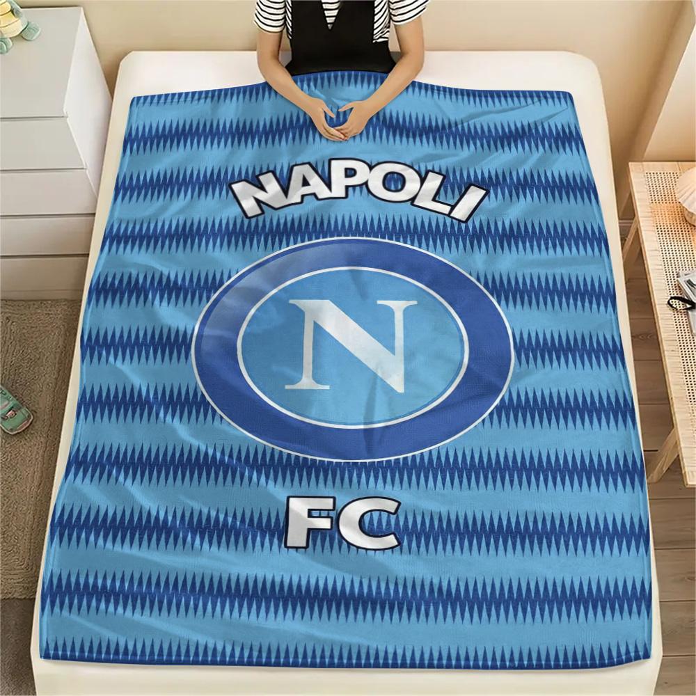 1Pc Napoli FC Print Flannel Blanket High Quality Warm Comfortable Cover for All Seasons Perfect for Gifts Home Decor