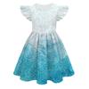 Europäisches und Amerikanisches Feifei-Ärmel Prinzessinnenkleid Farbe Peripherie 3D Digitaldruck Kinder-Milchseidekleid