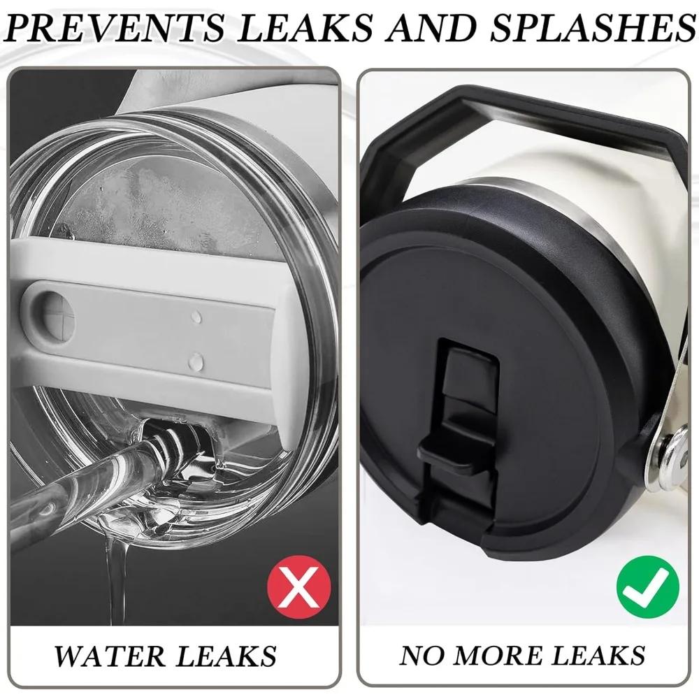 2 Piece Water Cup Replacement Lid, with Handle Straw Lid, Leak Proof Sealing Lid Suitable for 20/30oz Cup, Water Cup Accessories